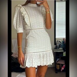 ASOS White Lace Dress With Cut Out Back